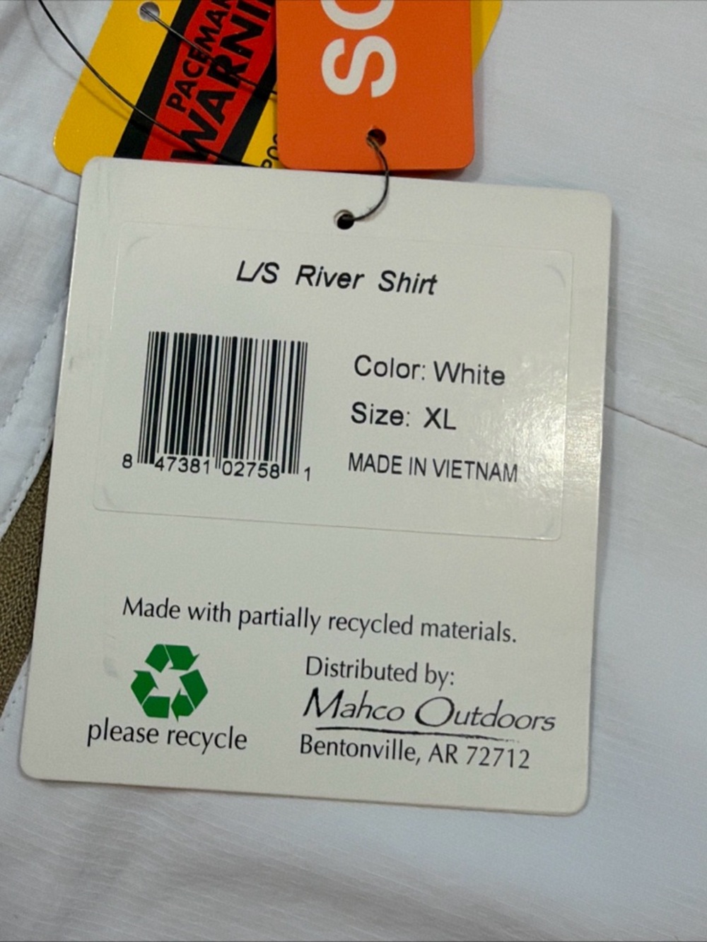 Natural Gear Fishing Shirt Men’s XL NEW white nylon Long Sleeve Vented Utility - Picture 8 of 16